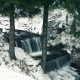 Waterfall in Snowing Winter Forest - VideoHive Item for Sale