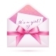 Pink Baby Shower Envelop with Bow - GraphicRiver Item for Sale