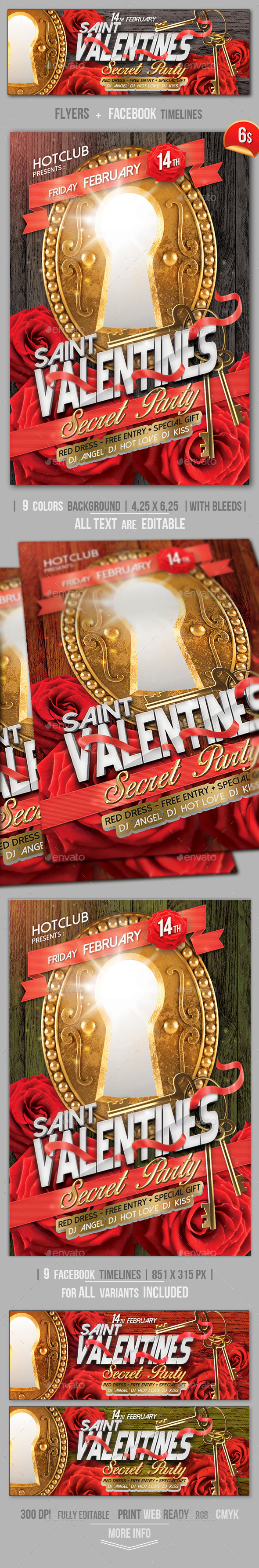 Valentines Flyer + Fb Timeline Template