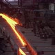 Hot Steel Rail on a Conveyor in a Metallurgical Plant - VideoHive Item for Sale