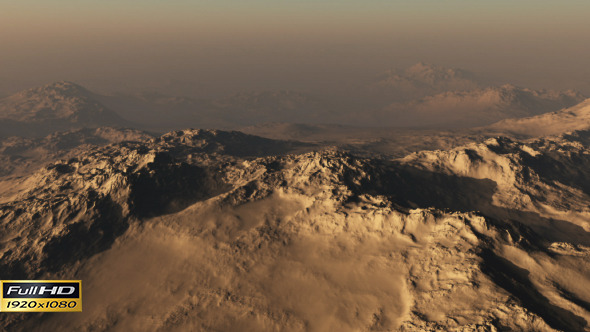 Flying Over Red Planets Terrain