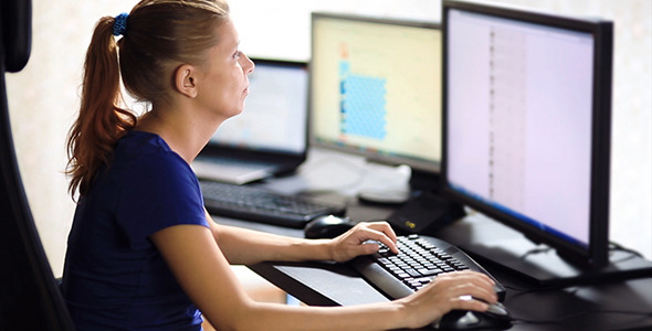 Woman Working at a Computer 10