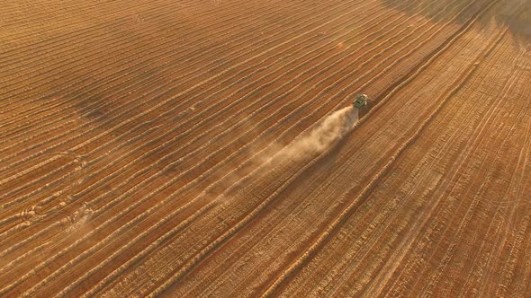 Aerial View of Combine