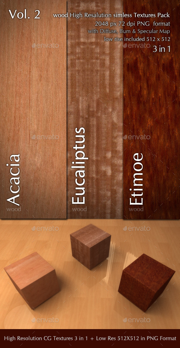Wood CG Textures High Resulution  3in1 vol.2