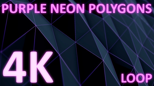 4K Purple Neon Polygons