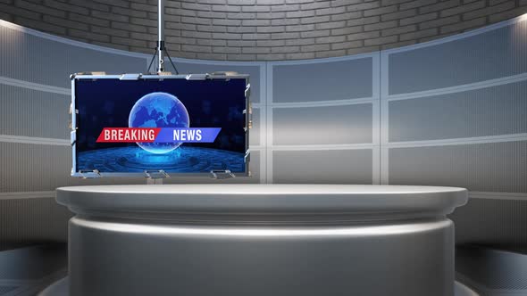 3D Virtual News Studio Background A50042