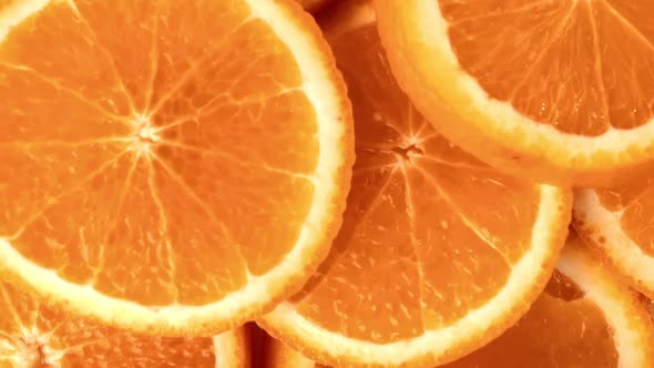 Summer Delicious Orange Circle Slice Heap Dieting Vegan Fruit Detox Vitamin Dessert Top View
