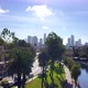 Cityscape Downtown La Establishing Drone Shot Over Green Space - VideoHive Item for Sale