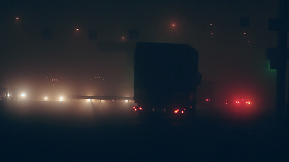 Fog Night Traffic in City 02