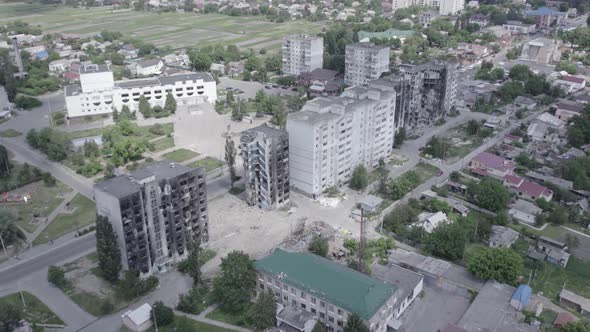 Residential Building Destroyed By the War in Ukraine