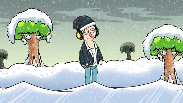 Cartoon Snowy Day