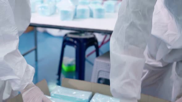 Face Mask Production Line in Modern Factory