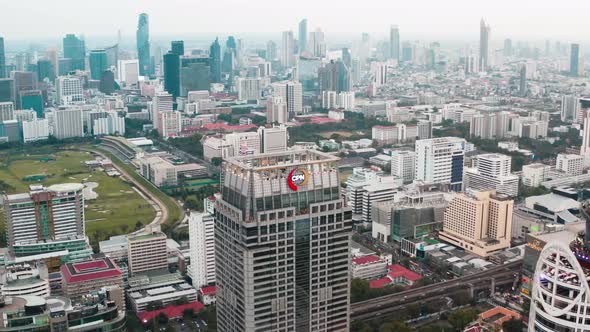 Siam and Rachathewi Districts Aerial Views, Rooftop Bar, in Bangkok, Thailand