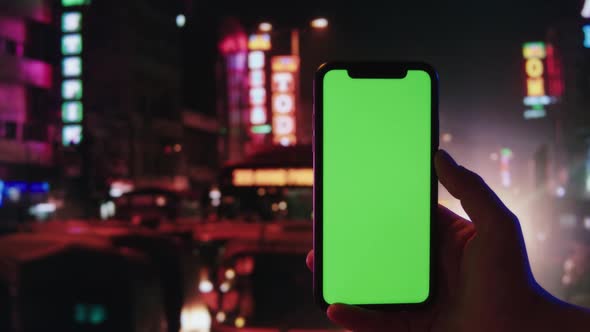 Smartphone with Chroma Key Closeup