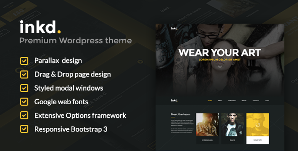 Inkd. Tattoo Studio One-Page Wordpress Theme