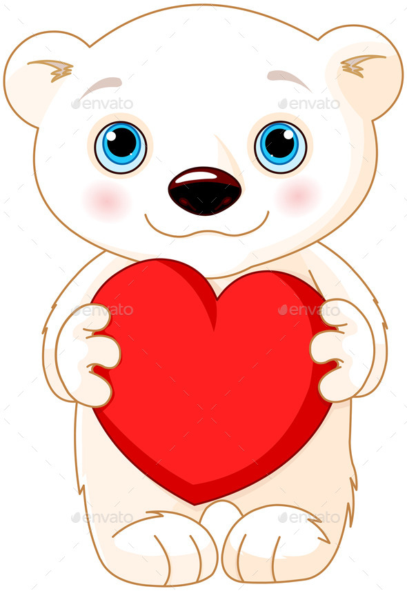 Valentine Day Polar Bear