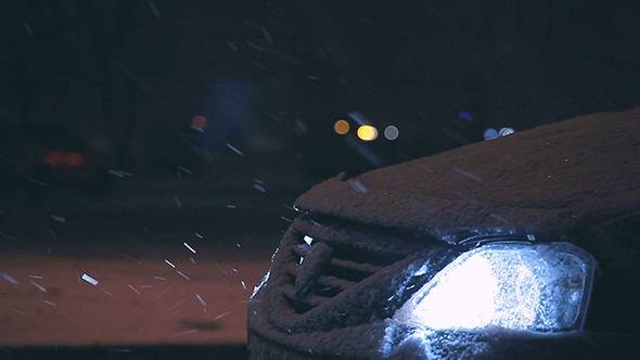 Snow And Car At Night (2 Pack)