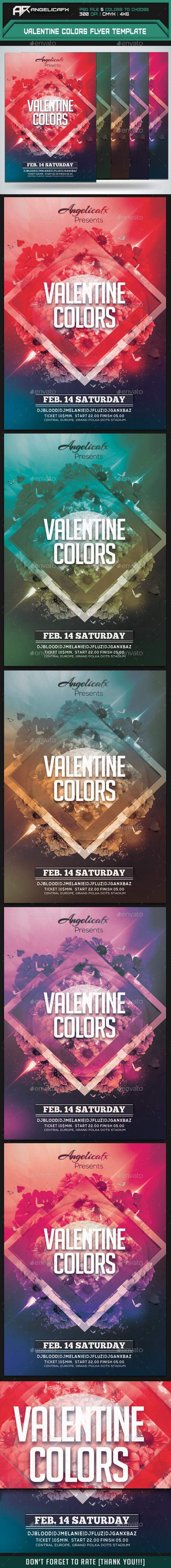 Valentine Colors Flyer Template