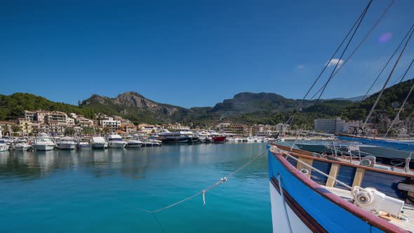 soller port harbour fishing boats coast sea mallorca