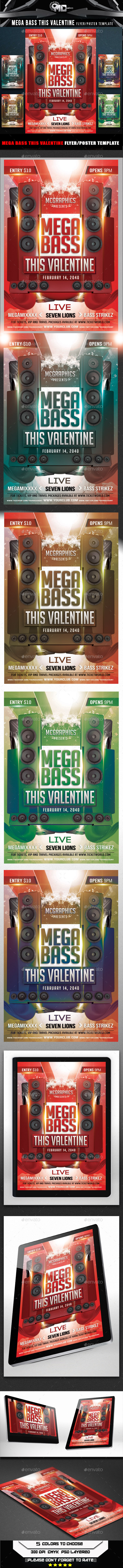 Mega Bass This Valentine Flyer Template