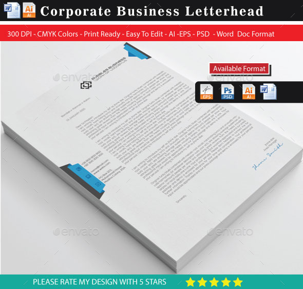 Creative & Modern Letterhead with Word Docx