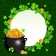 Black Pot of Magic Gold on Clovers Circle - GraphicRiver Item for Sale