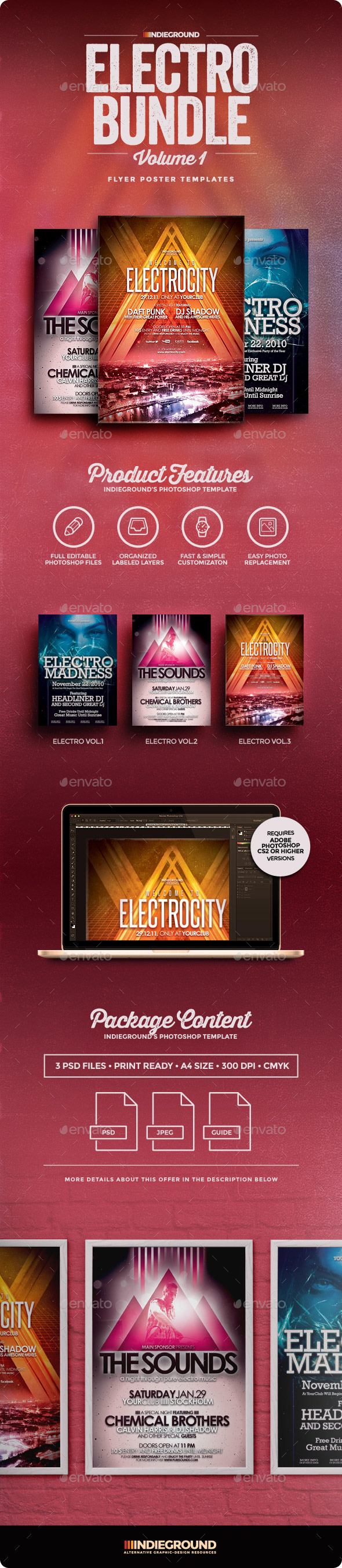 Electro Flyer/Poster Bundle Vol. 1-3