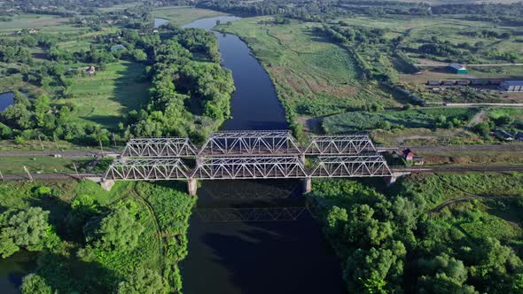 Railway Bridge Crossing a Beautiful Valley During the Summer Season