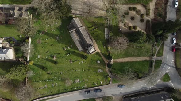 Bird's-Eye-View Of Church, Lower Slaughter, Cotswolds, Aerial Overhead