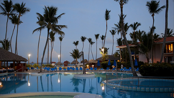 Quiet Summer Evening On Tropical Resort