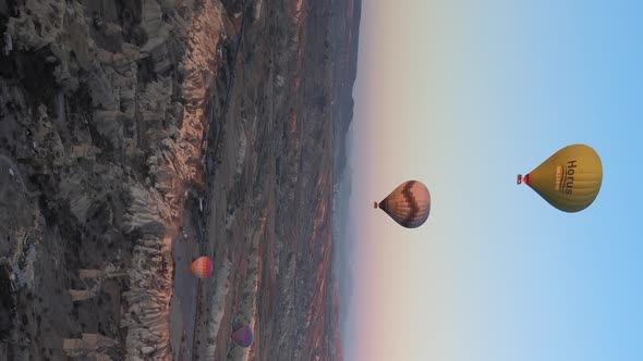 Vertical Video  Balloons in Cappadocia Turkey