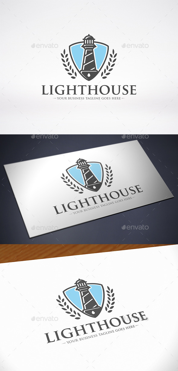 Lighthouse Shield Logo Template