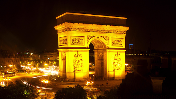 Arc Du Triomphe At Night, Paris France 5