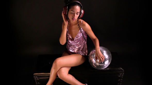 Sexy Party Girl Black Discoball 6 alt