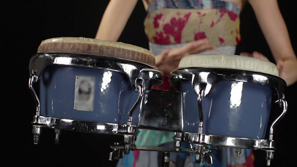 Female Percussion Drummer Performing With Bongos 4