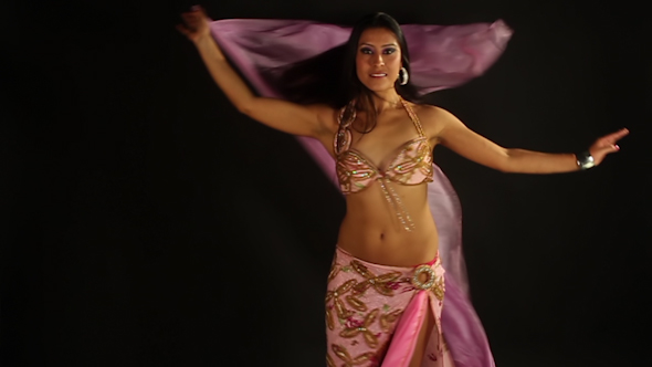 Traditional Oriental Belly Dancer Pink Costume 5