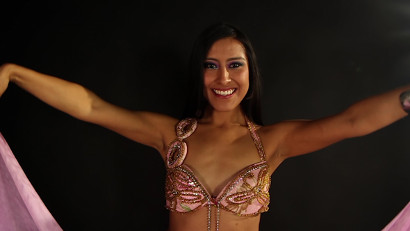 Traditional Oriental Belly Dancer Pink Costume 9