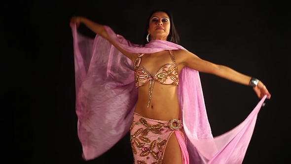 Traditional Oriental Belly Dancer Pink Costume 13