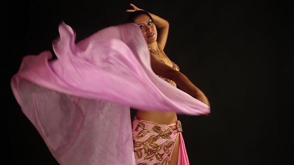 Traditional Oriental Belly Dancer Pink Costume 14