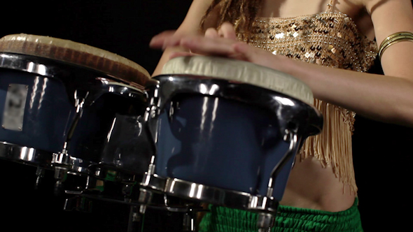 Female Percussion Drummer Performing With Bongos 25