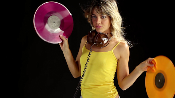 Girl Dancing With Records 1