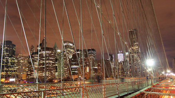 Brooklyn Bridge At Night, New York 10
