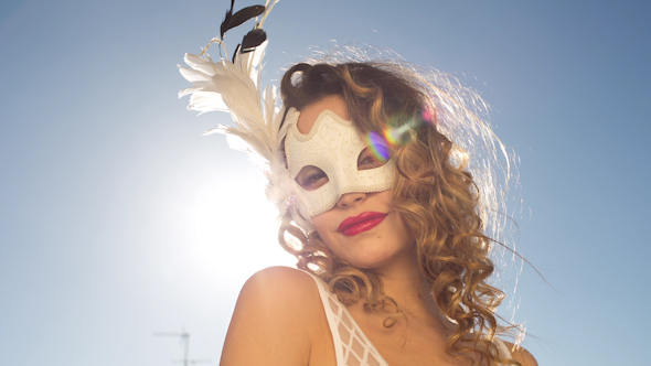 Sexy Masquerade Mask Woman Outside 1