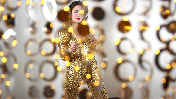 Gold Catsuit Female Disco Dancer 2