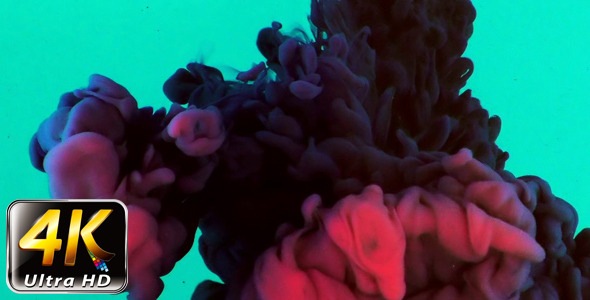 Colorful Paint Ink Drops Splash in Underwater 26