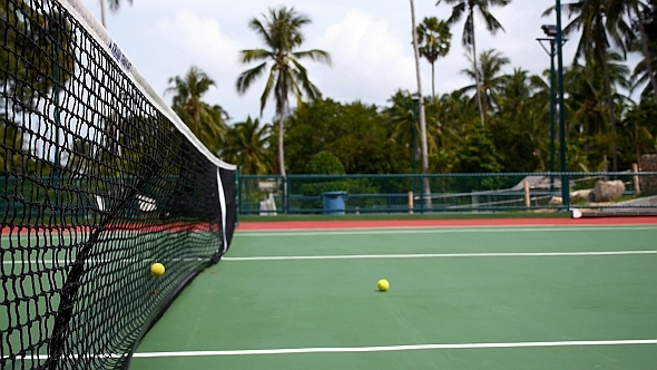 Tennis Ball Hitting the Net