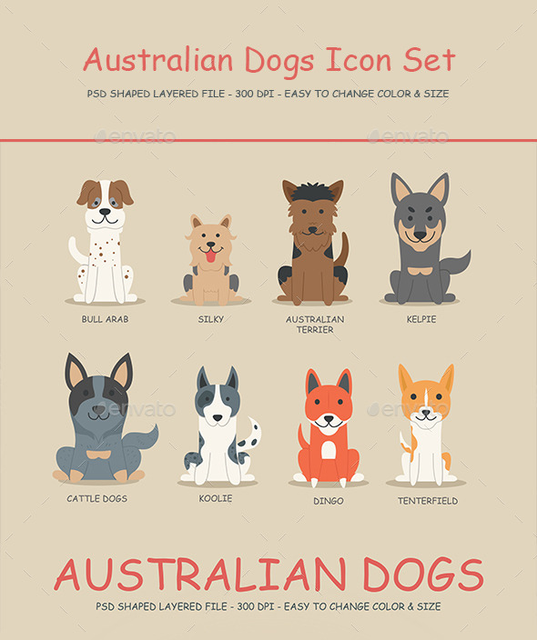 Australian Dogs Icon set 01