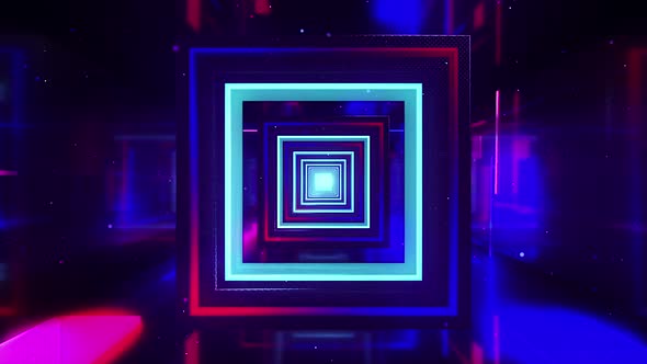 Neon Tunnel Fast Moving Motion Graphics Background Video Loop