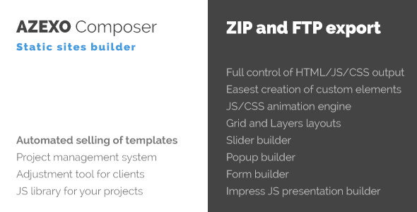 Azexo Composer Site Builder for HTML Templates