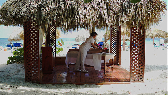 Spa Treatment Massage In Gazebo On The Beach alt